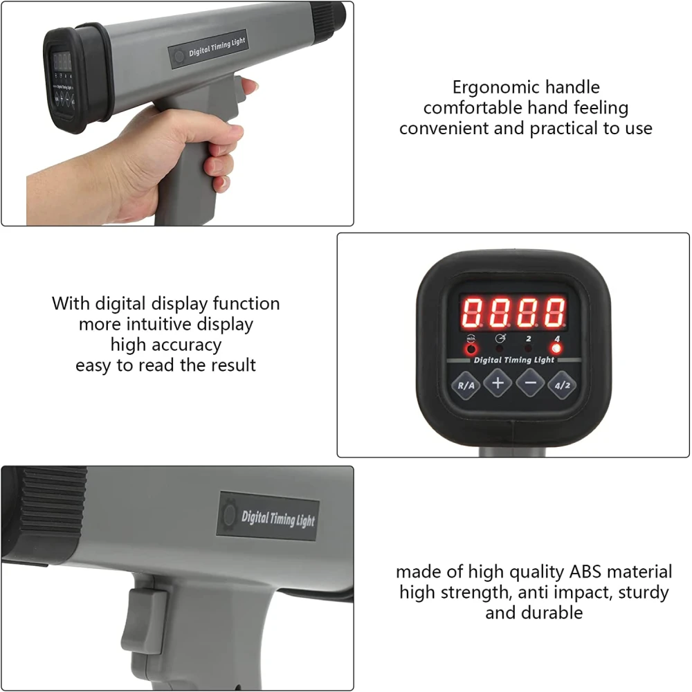 Digitális induktív gyújtásidőzítő lámpa autóhoz és motorhoz 12V csipeszekkel