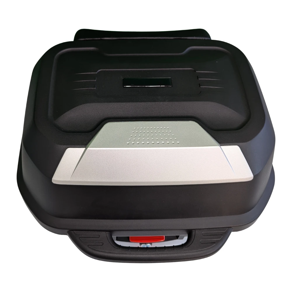 47L motorkerékpár sisaktartó doboz - univerzális, levehető zárral és háttámlával