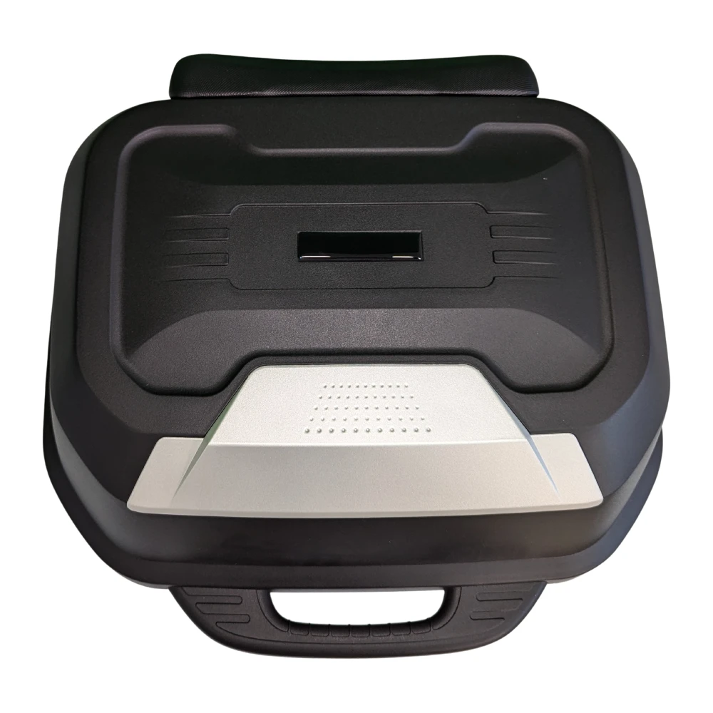 47L motorkerékpár sisaktartó doboz - univerzális, levehető zárral és háttámlával