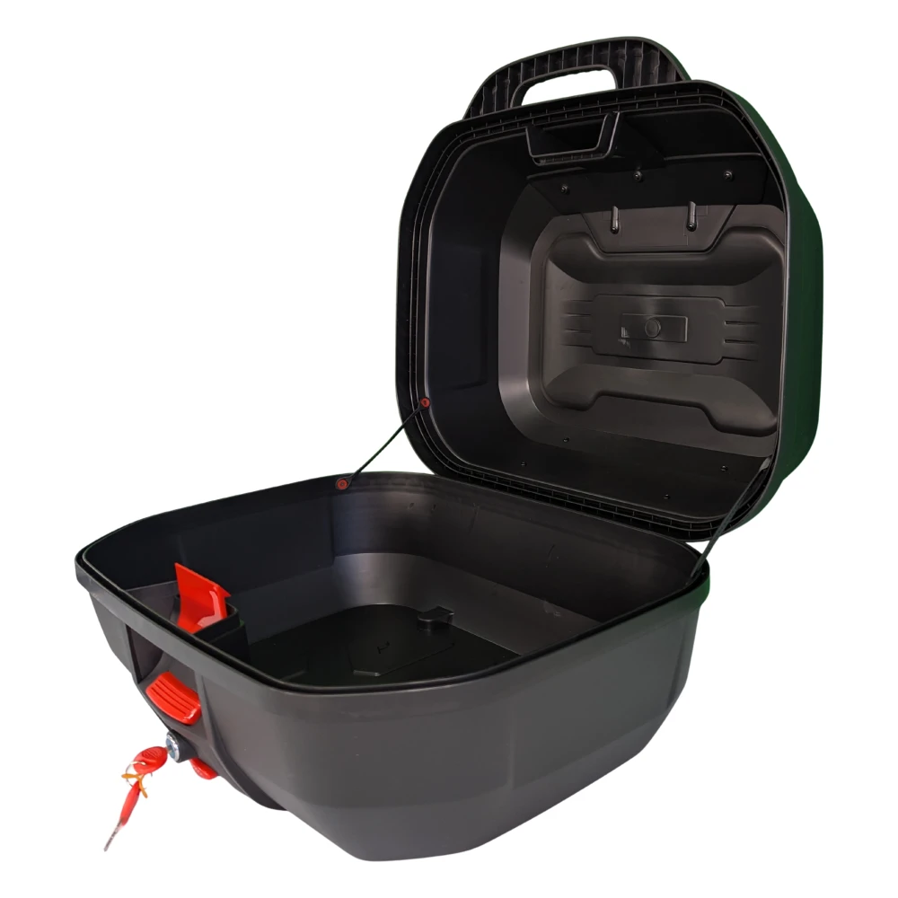 47L motorkerékpár sisaktartó doboz - univerzális, levehető zárral és háttámlával