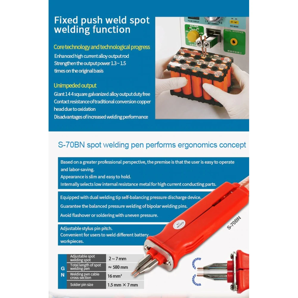 Sunkko 709AD+ 220V ponthegesztő gép beépített pákával 18650 akkumulátorhoz