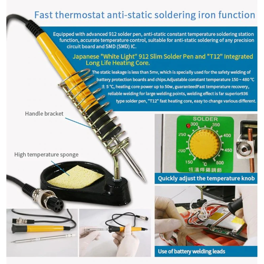 Sunkko 709AD+ 220V ponthegesztő gép beépített pákával 18650 akkumulátorhoz