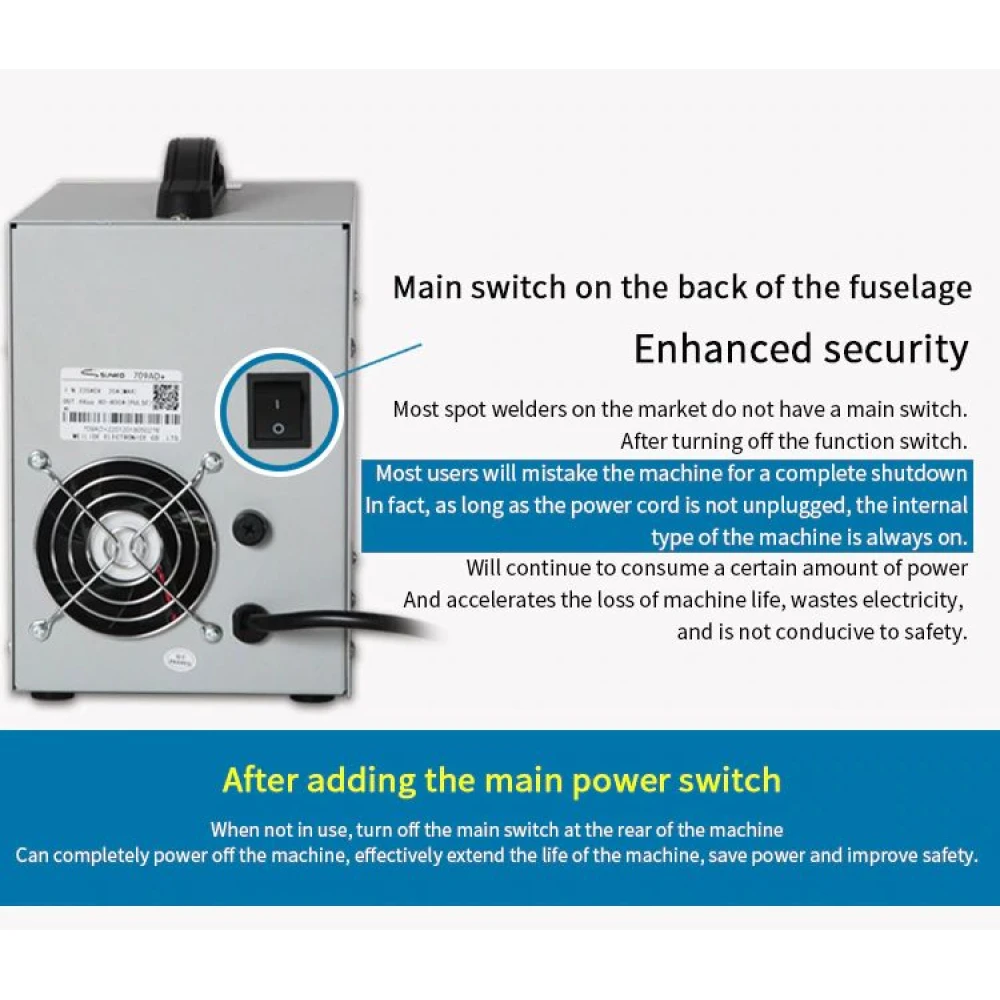 Sunkko 709AD+ 220V ponthegesztő gép beépített pákával 18650 akkumulátorhoz