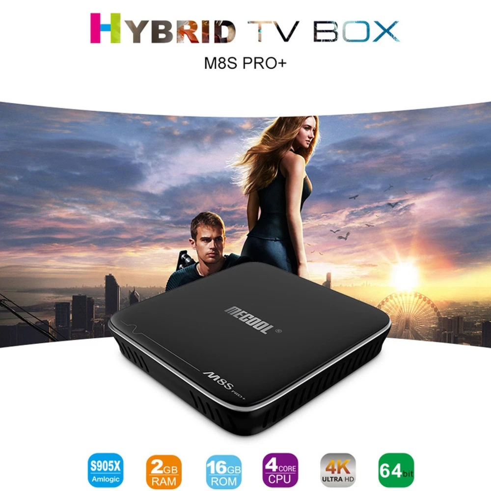 Mecool M8S PRO+ Smart TV Box en uso con aplicaciones de video y redes sociales