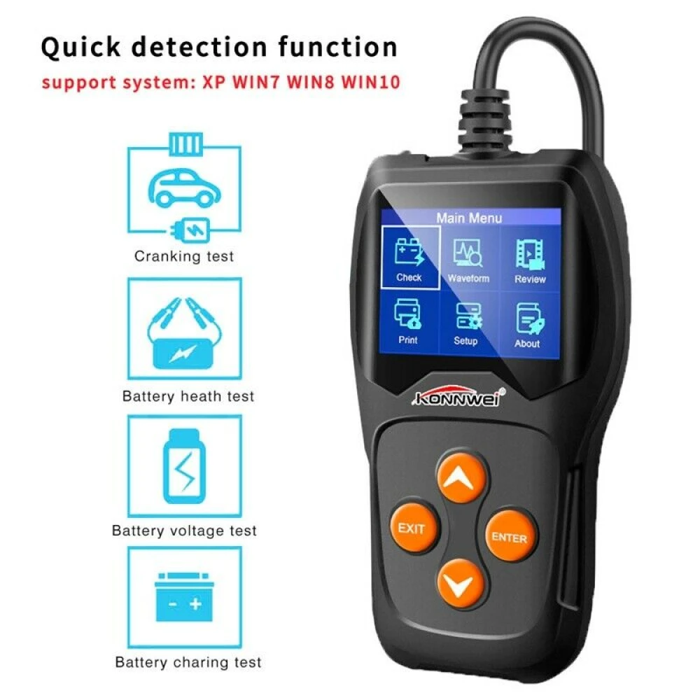 Konnwei KW600 12V akkumulátor-tesztelő autóhoz és motorhoz