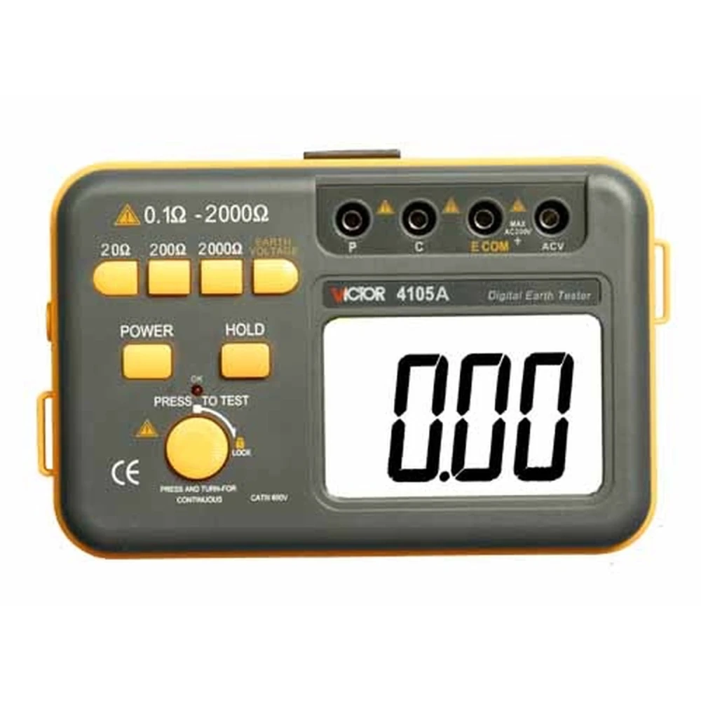 Victor 4105A földelési ellenállásmérő szondákkal és kábelekkel