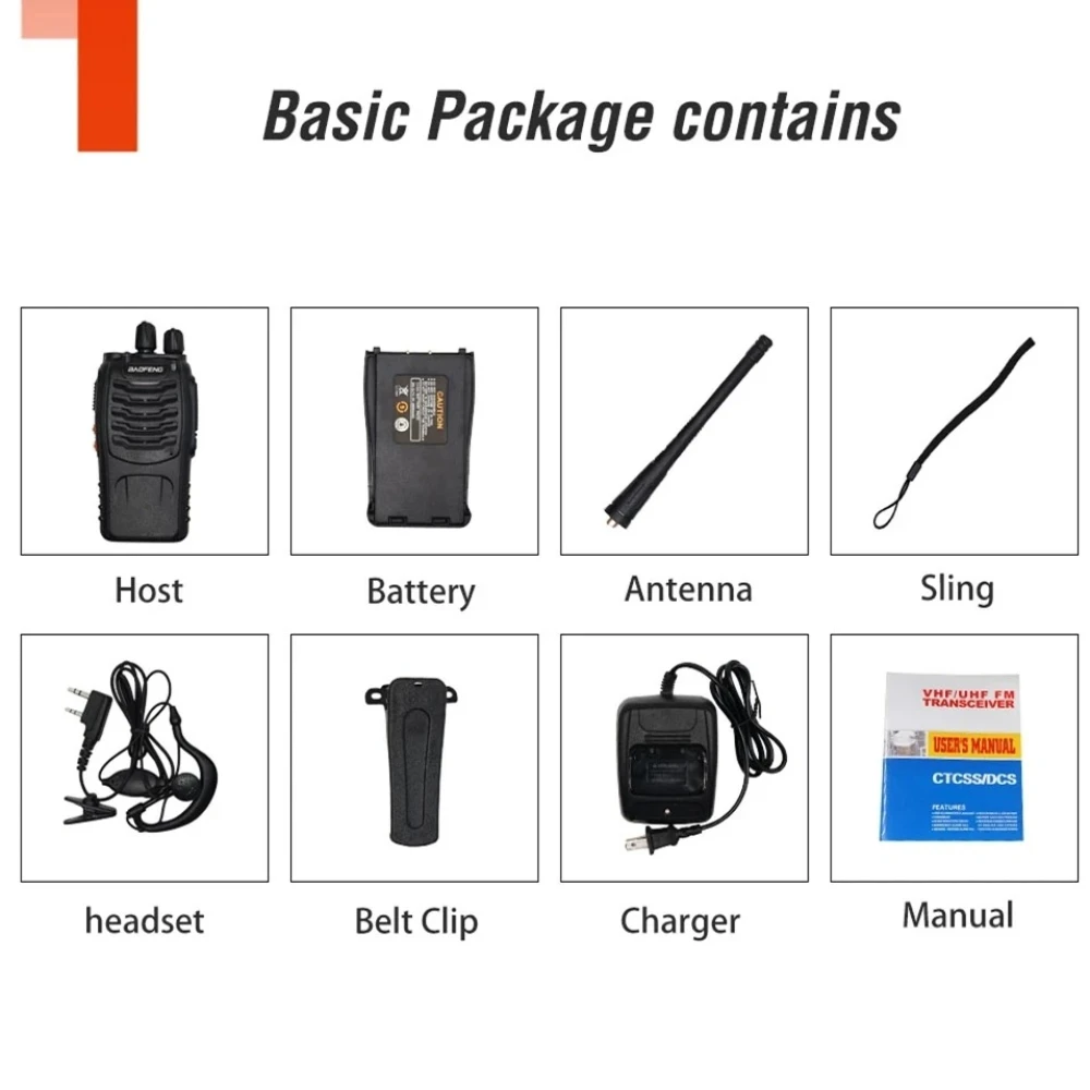 2 db Baofeng BF-888S UHF 5W walkie-talkie szett fülhallgatóval