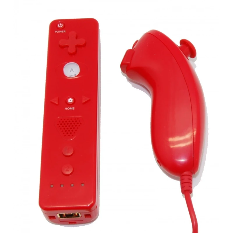 Wii Remote csomag beépített Motion Plus-szal és piros kompatibilis Nunchuckkal
