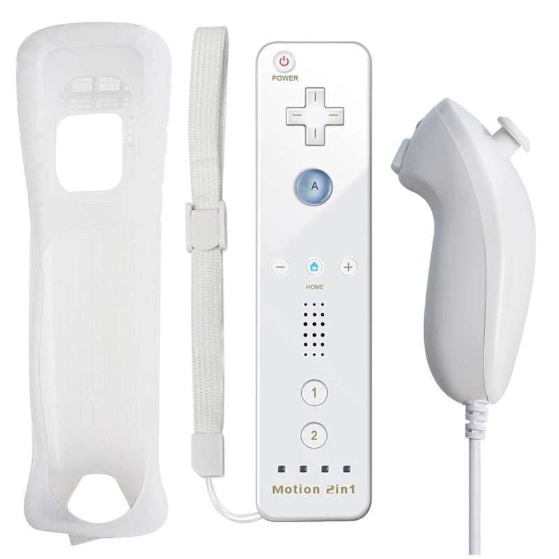 Wii Remote vezérlőcsomag beépített Wiimotionplus-szal + kompatibilis Wii Nunchuck fehér