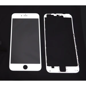 iPhone 6 Plus fehér üveg kijelző ragasztókerettel javításhoz