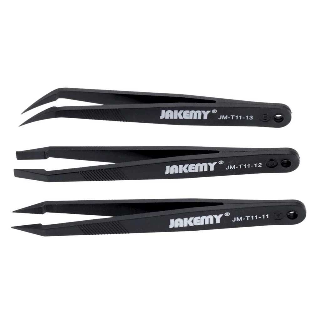 Herramientas Jakemy JM-T11: pinzas antiestáticas resistentes al calor para electrónica