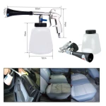 Detalle de pistola aire comprimido tipo tornador TSX TOOL con depósito de 1 litro