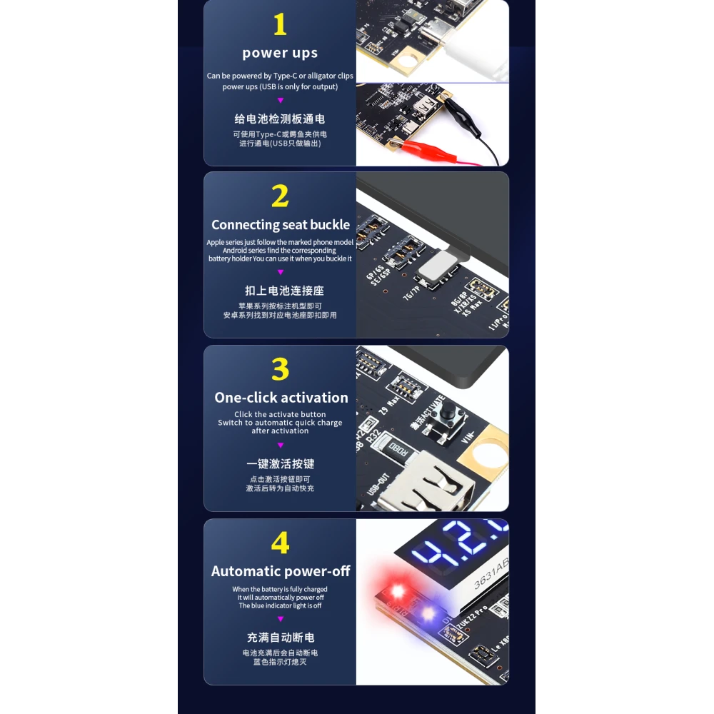 Mechanic BA27 akkumulátor aktiváló lap iPhone és Android készülékekhez