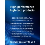 Programador XGecu T48 en estación de trabajo electrónica