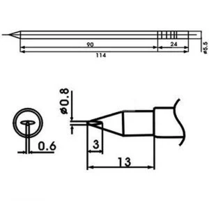 Aoyue LF-08LD forrasztóhegy beépített ellenállással forrasztóállomásokhoz