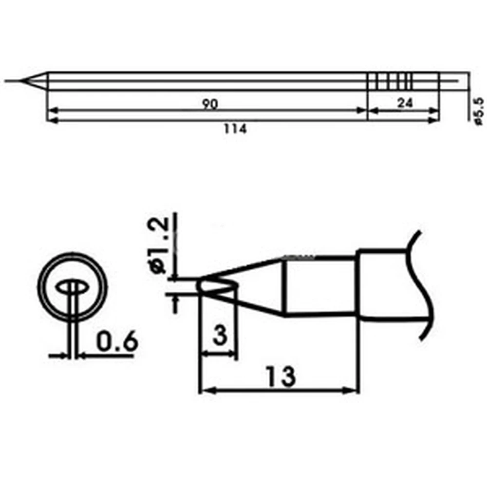 Aoyue LF-12LD forrasztóhegy beépített ellenállással forrasztóállomásokhoz