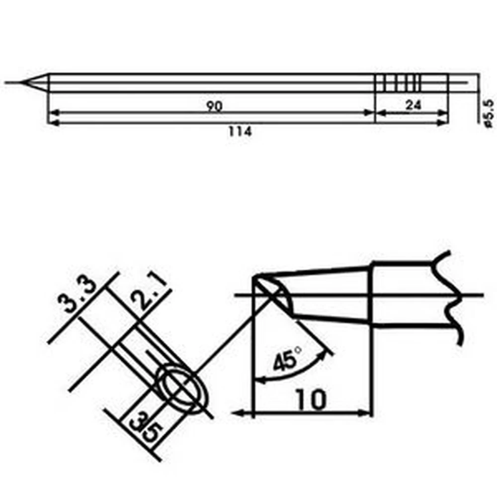 Aoyue LF-3BCM forrasztóhegy beépített ellenállással forrasztóállomásokhoz