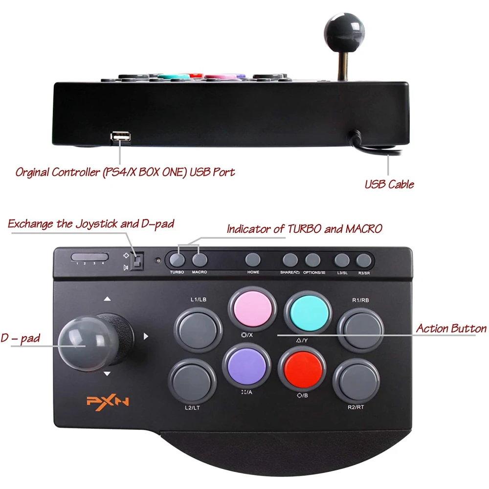 PXN 0082 arcade stick PS3-hoz - többplatformos arcade joystick