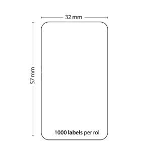 1000 db Dymo 11354 kompatibilis öntapadós címke, 57mm x 32mm