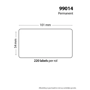 220 db-os öntapadós címketekercs, 101x54mm, Dymo 99014 kompatibilis