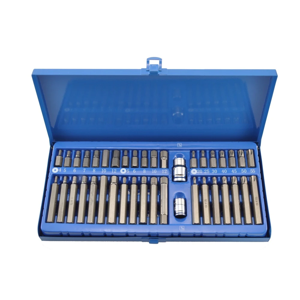 40 részes Torx és imbusz bitkészlet 1/2'' 3/8'' autóhoz