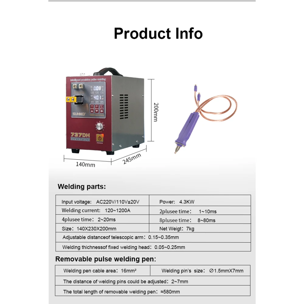 Sunkko 737DH ponthegesztő lítium akkuk építéséhez 18650 14500 21700
