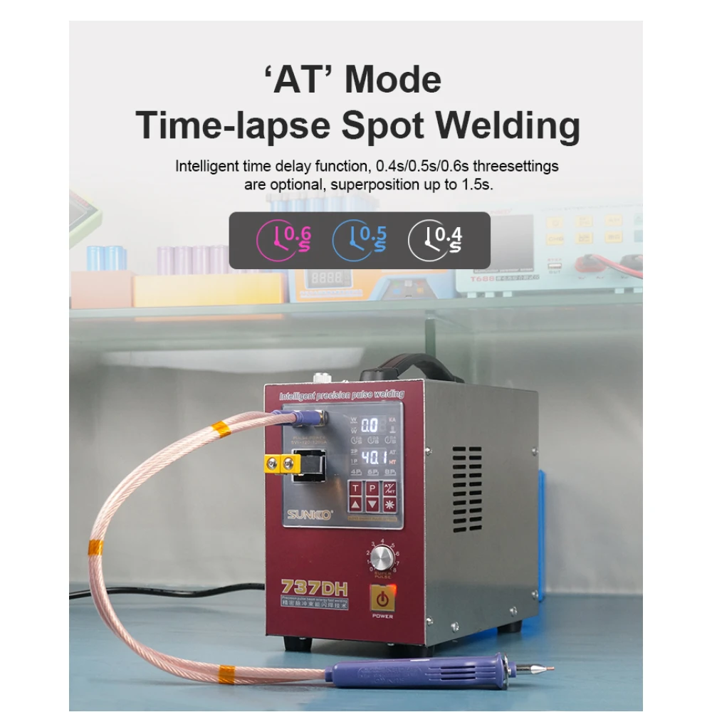 Sunkko 737DH ponthegesztő lítium akkuk építéséhez 18650 14500 21700