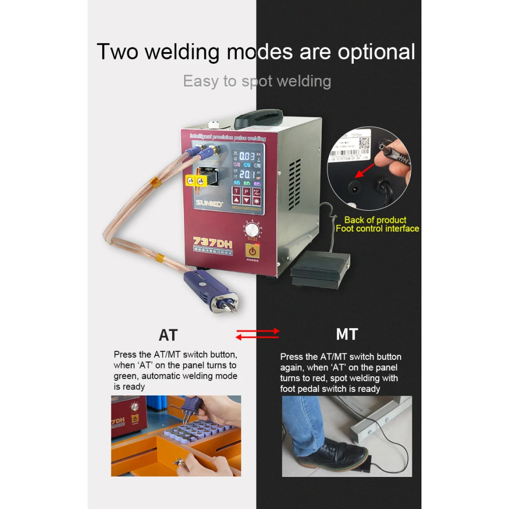 Sunkko 737DH ponthegesztő lítium akkuk építéséhez 18650 14500 21700