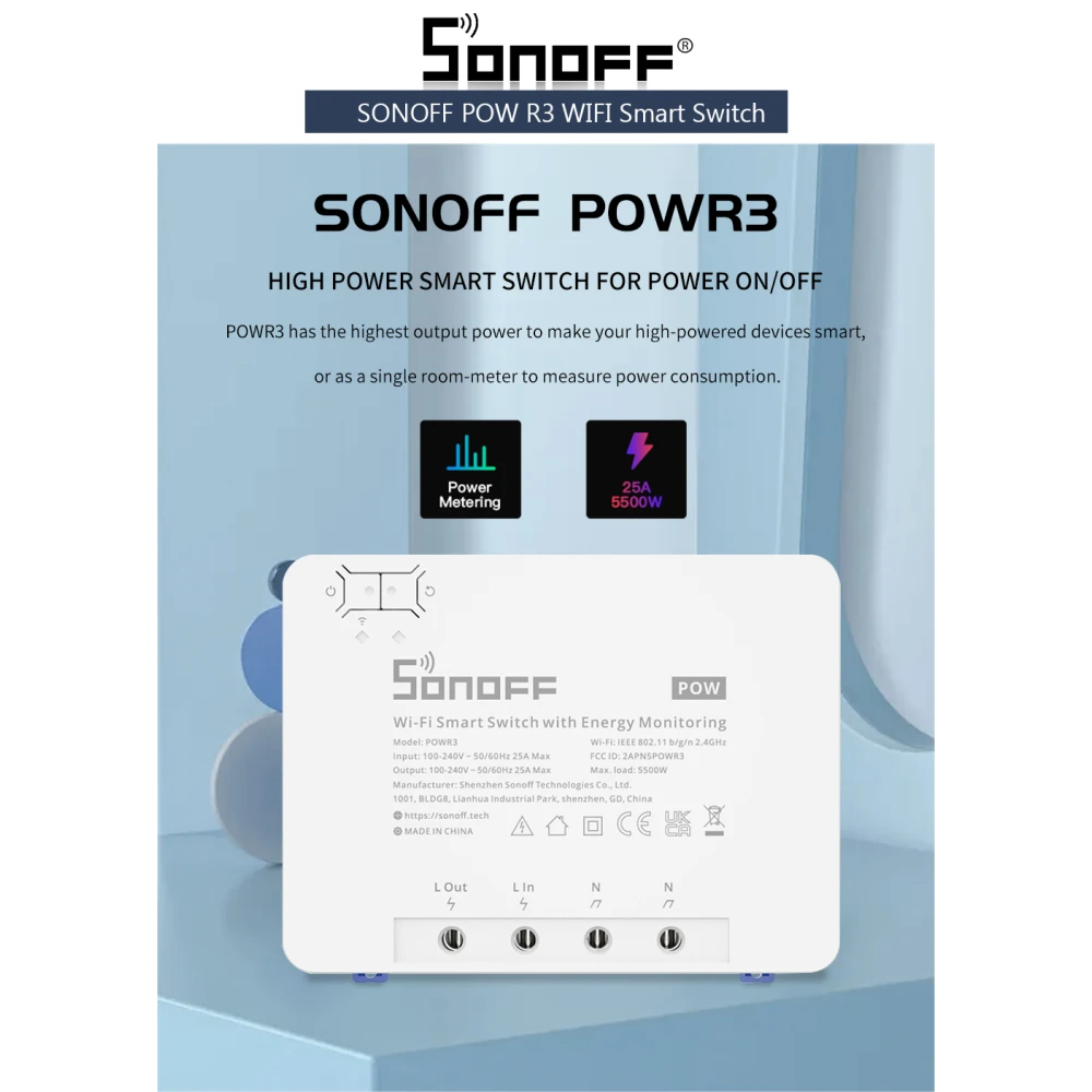 SONOFF Pow R3 mostrando la aplicación eWeLink en smartphone
