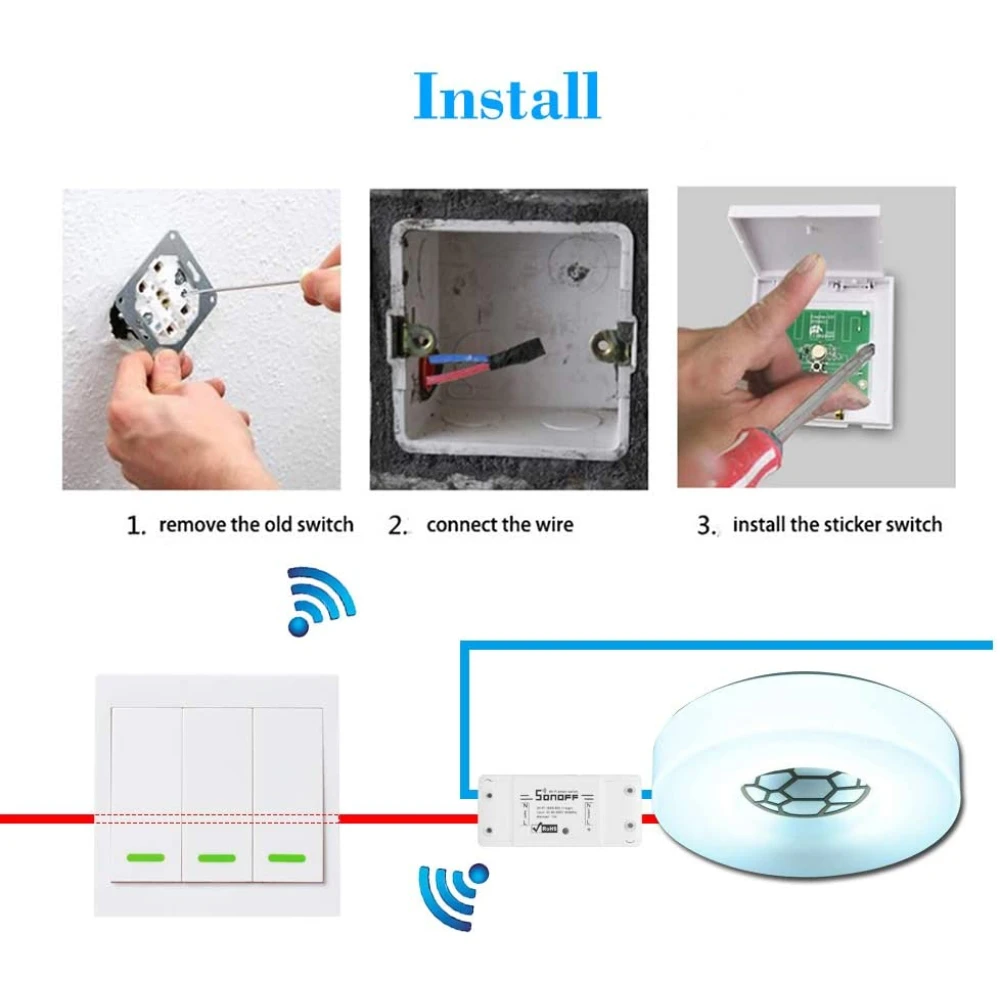 Imagen del transmisor inalámbrico SONOFF para control remoto RF 433Mhz