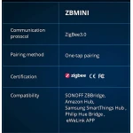 SONOFF ZBMINI ZigBee mini okoskapcsoló lámpavezérléshez, 2 utas