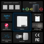 SONOFF ZBMINI ZigBee mini okoskapcsoló lámpavezérléshez, 2 utas