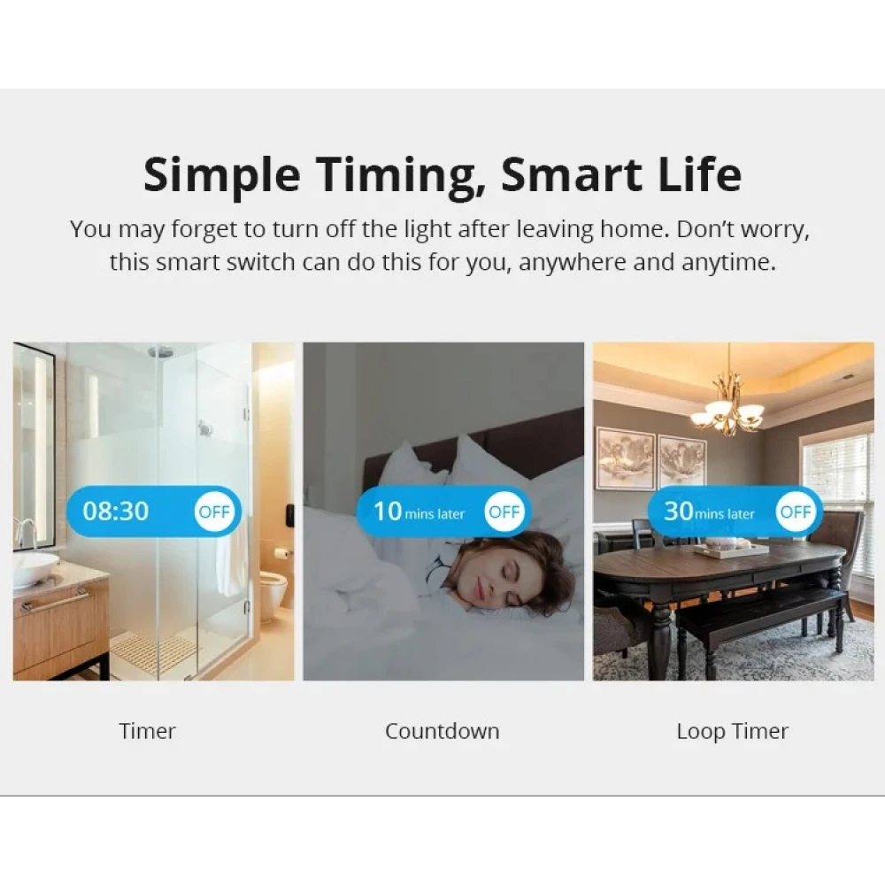 SONOFF ZBMINI ZigBee mini okoskapcsoló lámpavezérléshez, 2 utas