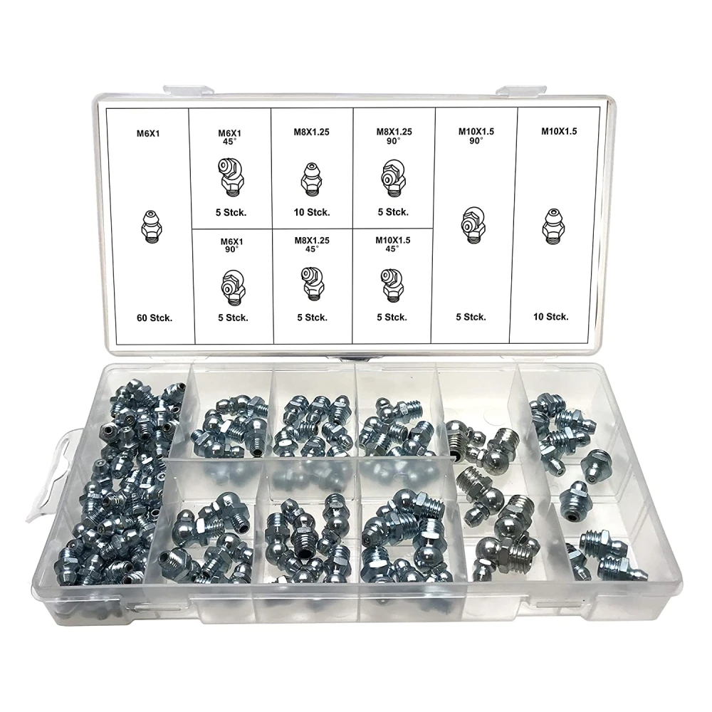 Metrikus hidraulikus zsírzószem készlet M6, M8 és M10 - 110 db