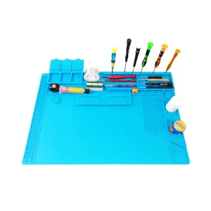 TSX TOOL Hőálló szilikon javítószőnyeg 500°C mobilokhoz és PC-khez 48x32cm