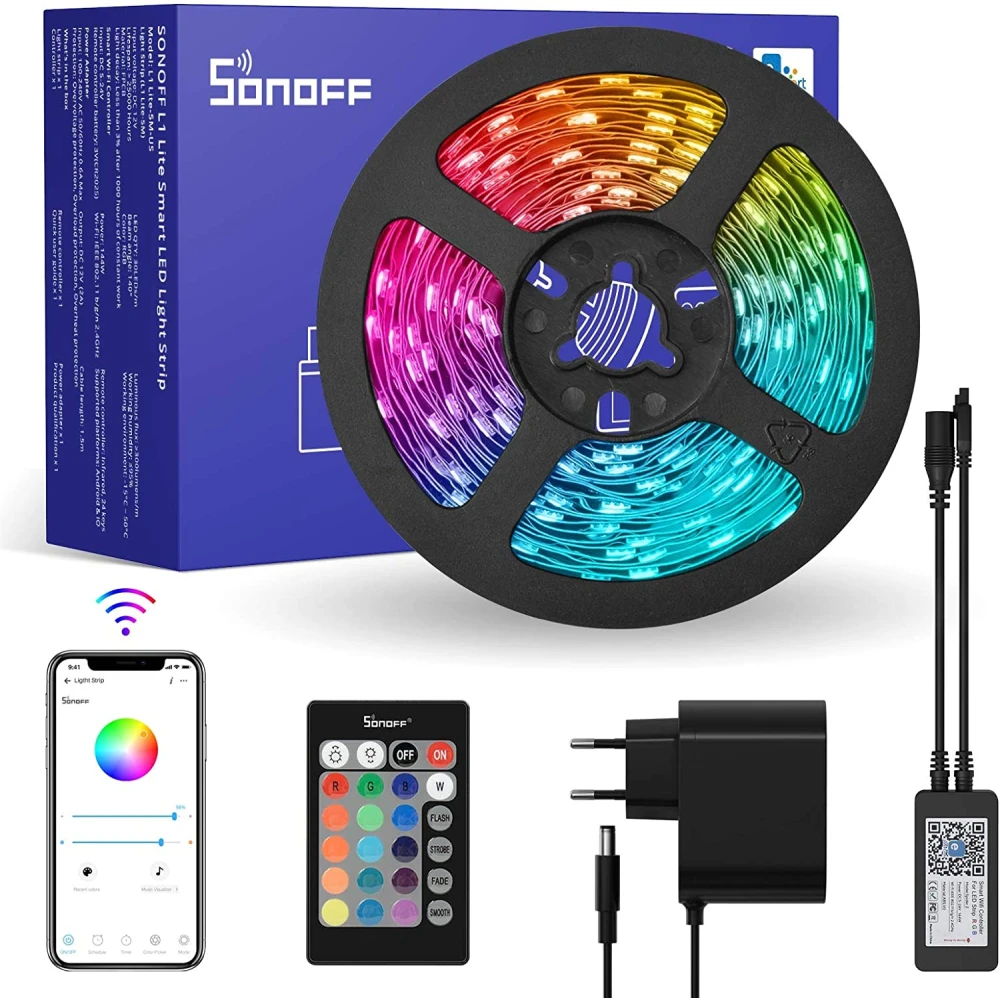 SONOFF L2 Lite 5 méteres okos WiFi LED szalag távirányítóval és appal
