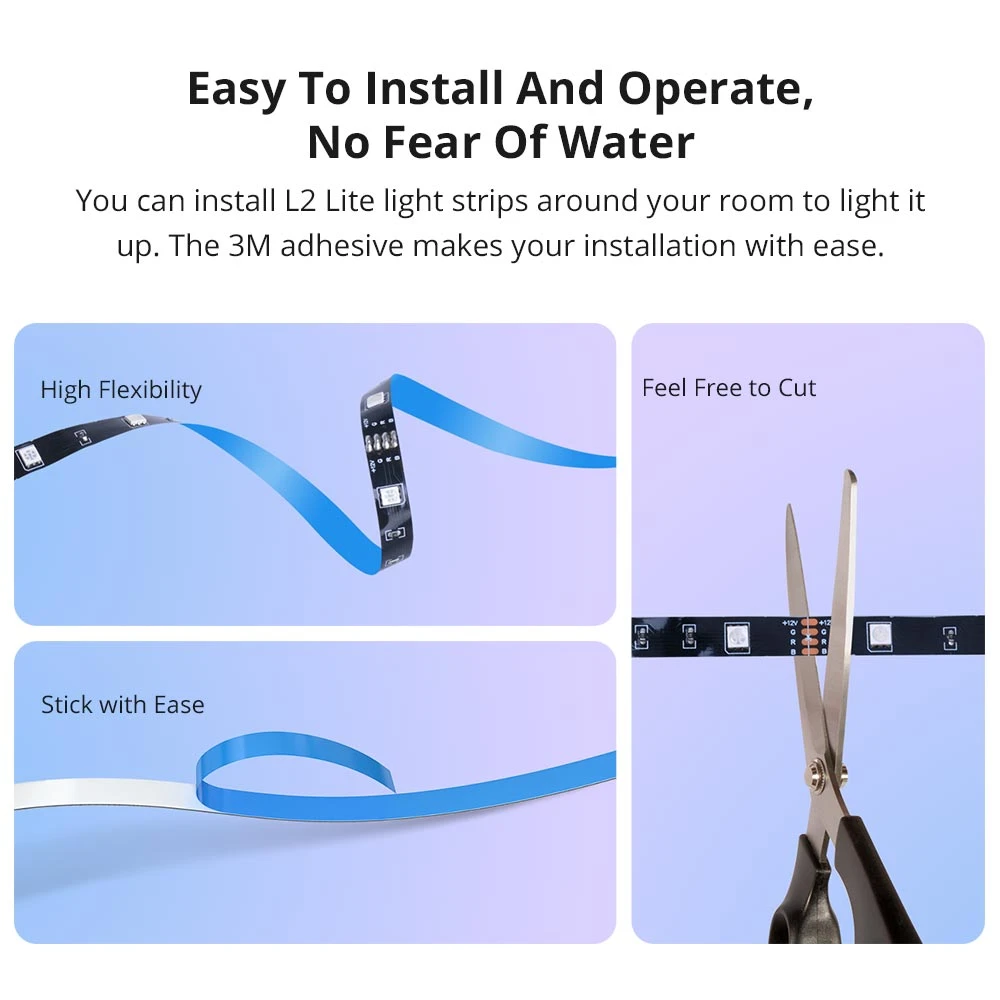 SONOFF L2 Lite 5 méteres okos WiFi LED szalag távirányítóval és appal