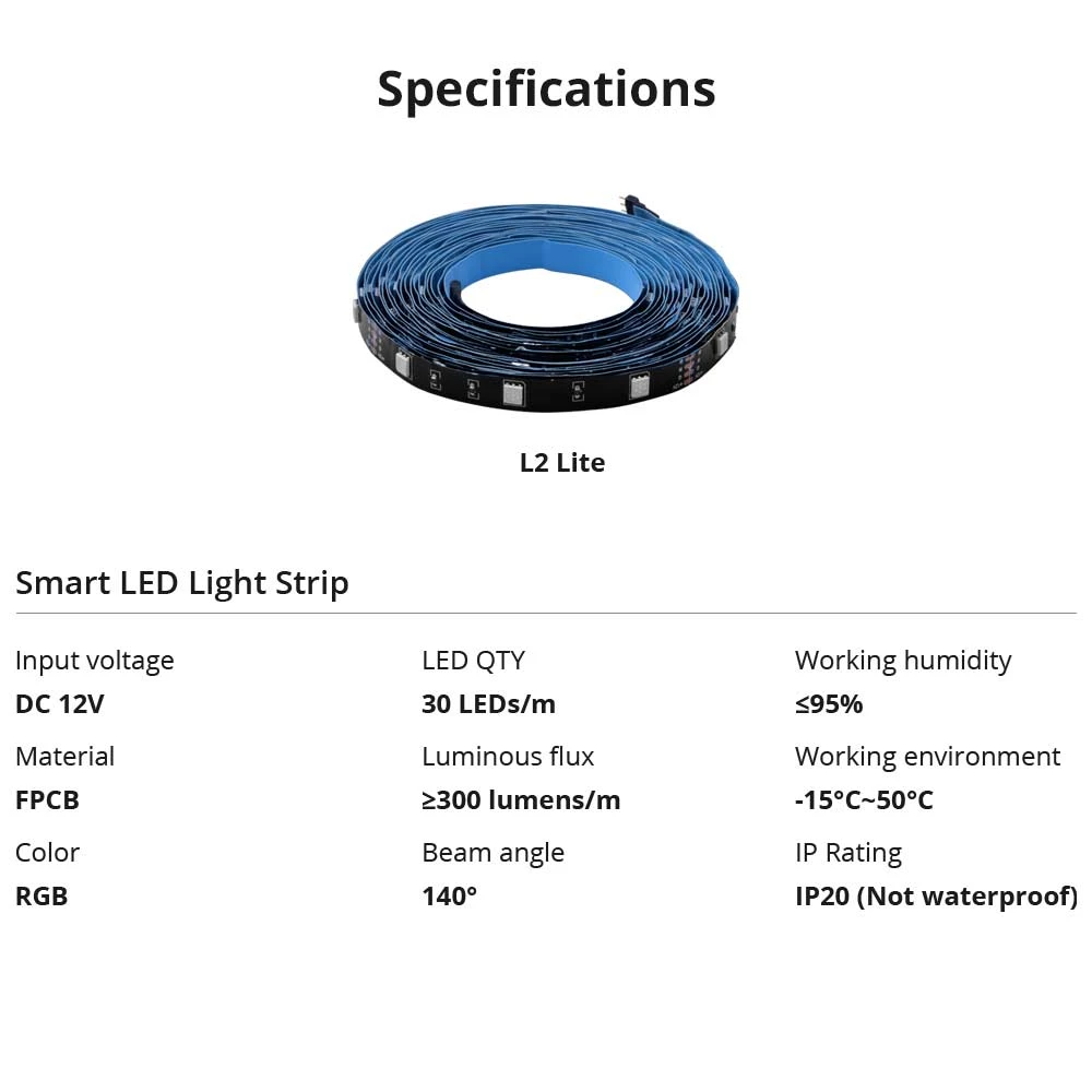 SONOFF L2 Lite 5 méteres okos WiFi LED szalag távirányítóval és appal