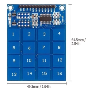 satkit TTP229 16 csatornás kapacitív érintőkapcsoló modul Arduinohoz