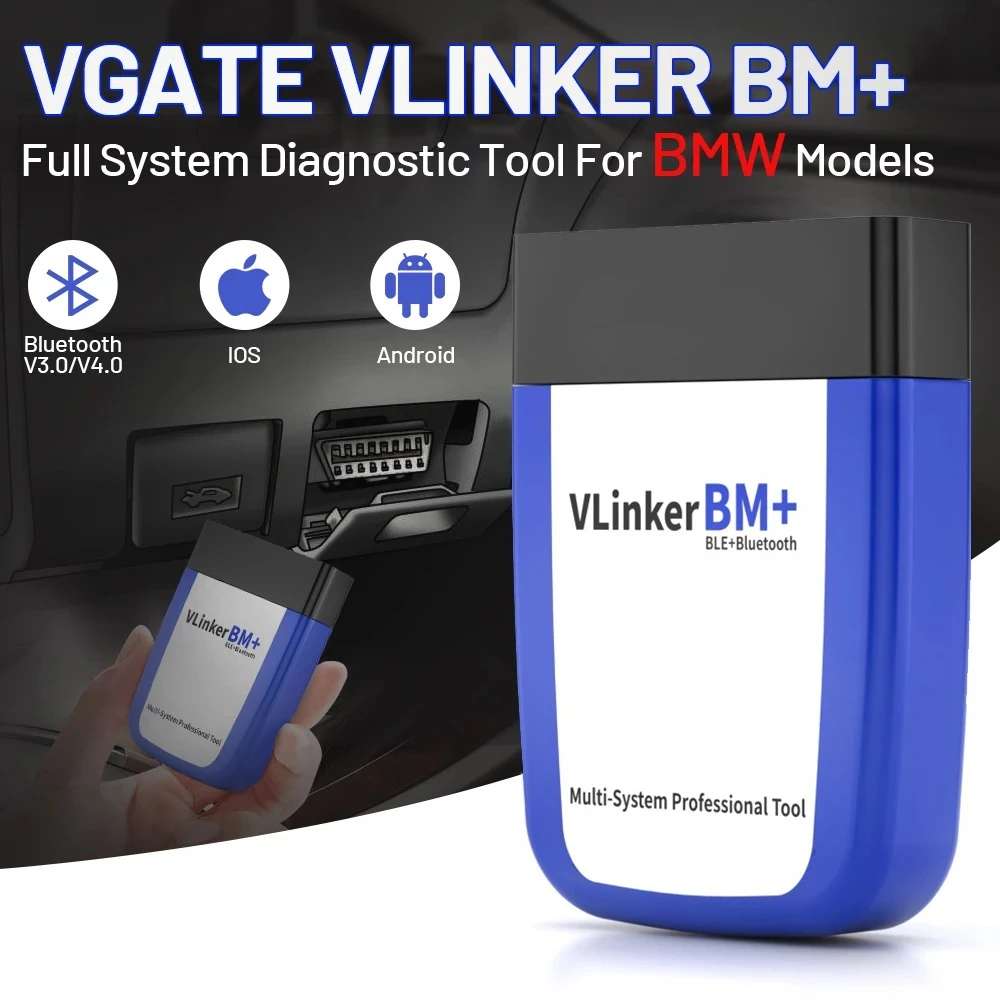 Vgate vLinker BM+ OBD2 Bluetooth szkenner BMW és MINI autókhoz