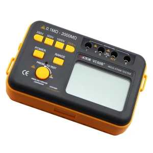 Victor VC60B+ szigetelésmérő CAT III 1000 V, 2000 MΩ-ig