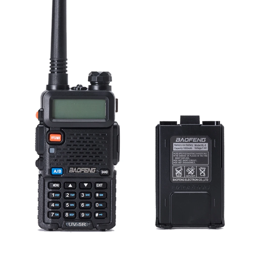Baofeng UV-5R 8W walkie talkie fülhallgatóval, VHF/UHF