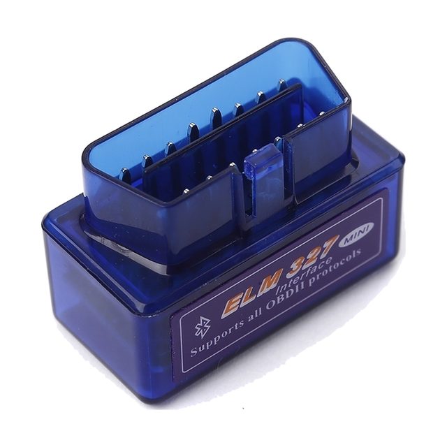 Mini ELM327 Bluetooth v2.1 átlátszó kék házzal